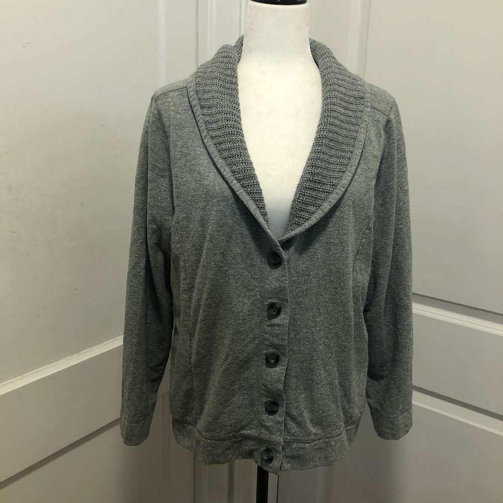 Ll bean button down sweater cardigan size large